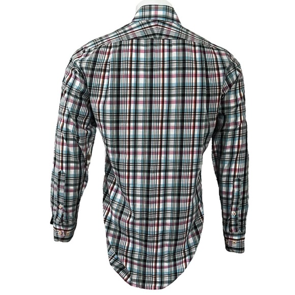 Peter Millar Shirt Men Size Small Long Sleeve Button Down Shirt Plaid - Picture 2 of 4